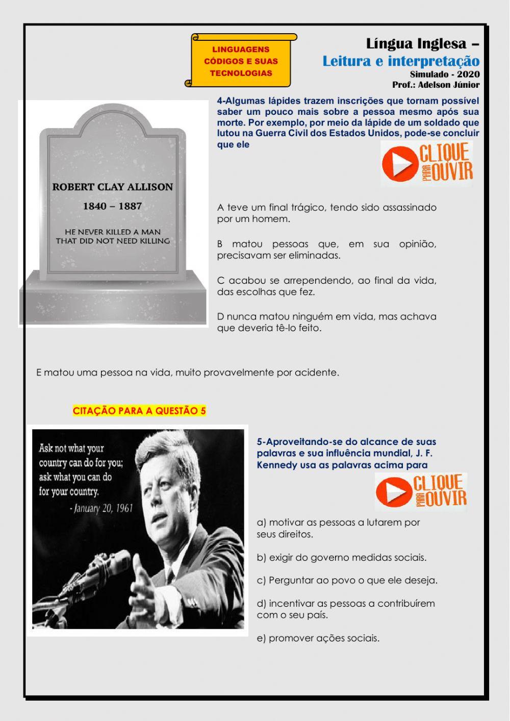 Simulado ( Enem) Inglês