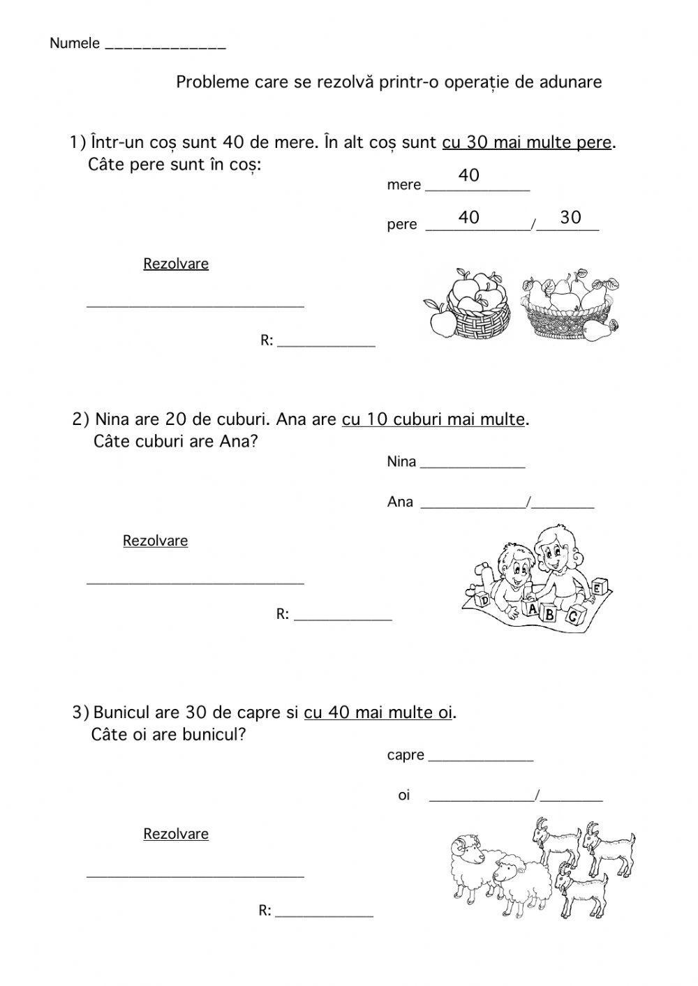Adunarea numerelor formate din zeci