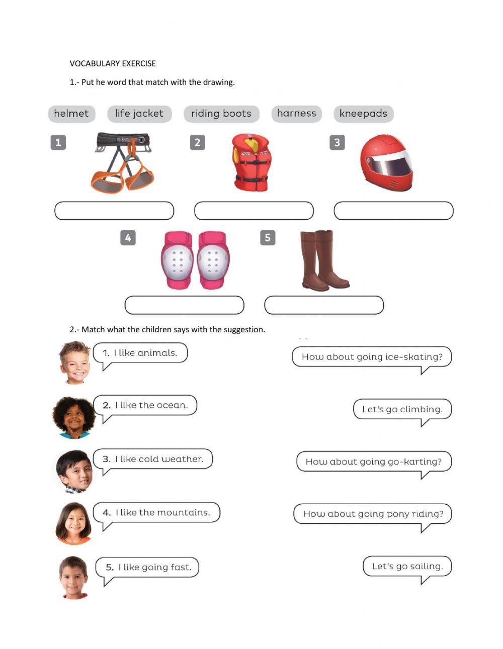 Vocabulary exercise E3