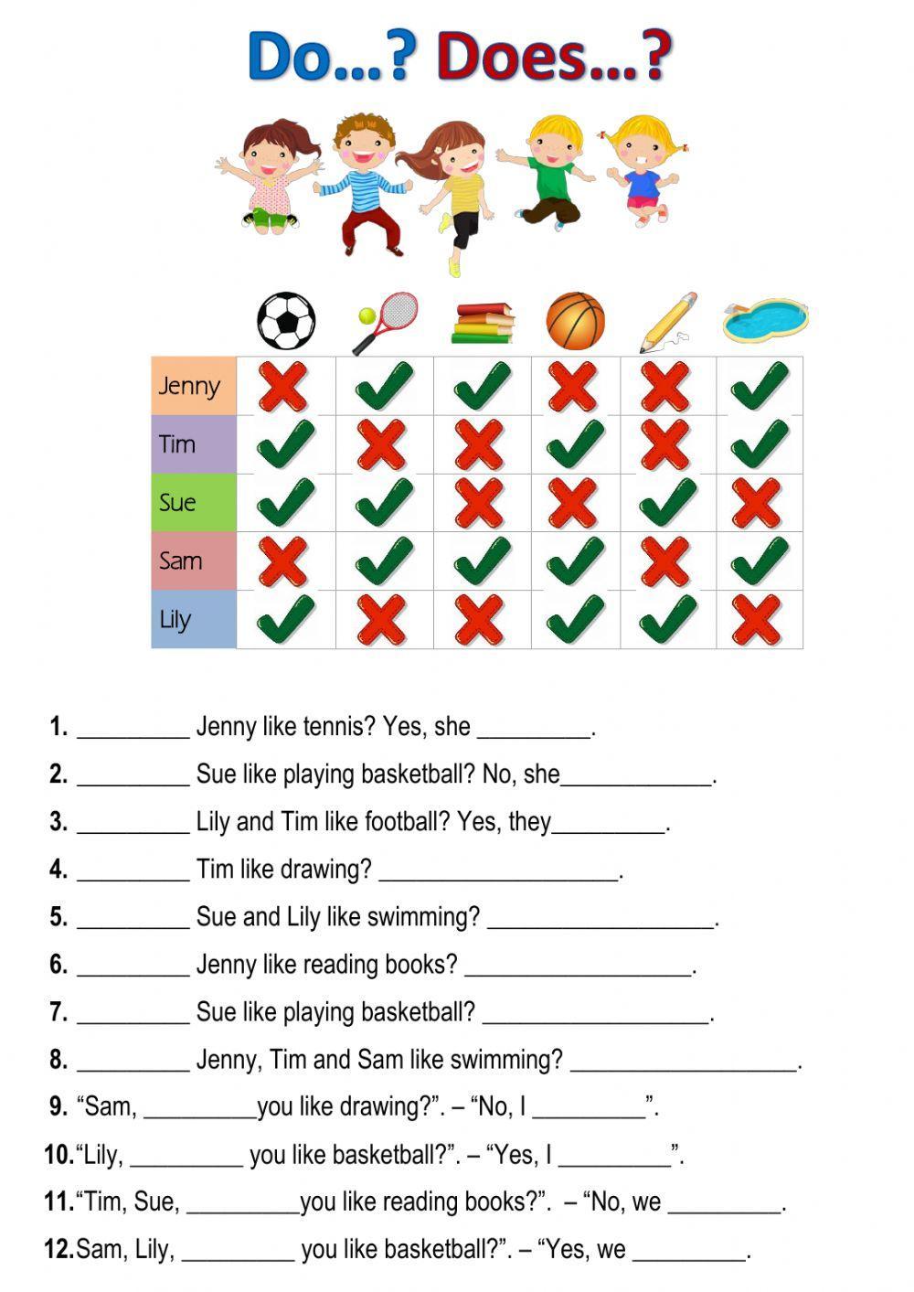 DoDoes..like? worksheet | Live Worksheets DoDoes..like? worksheet | Live Worksheets
