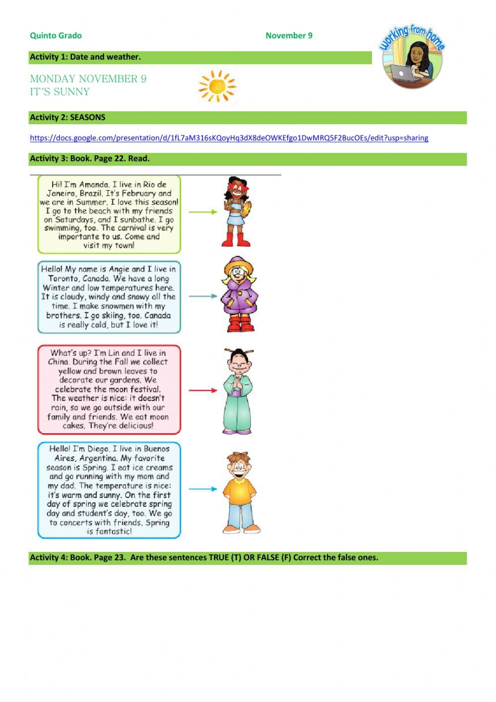 5th grade november 9