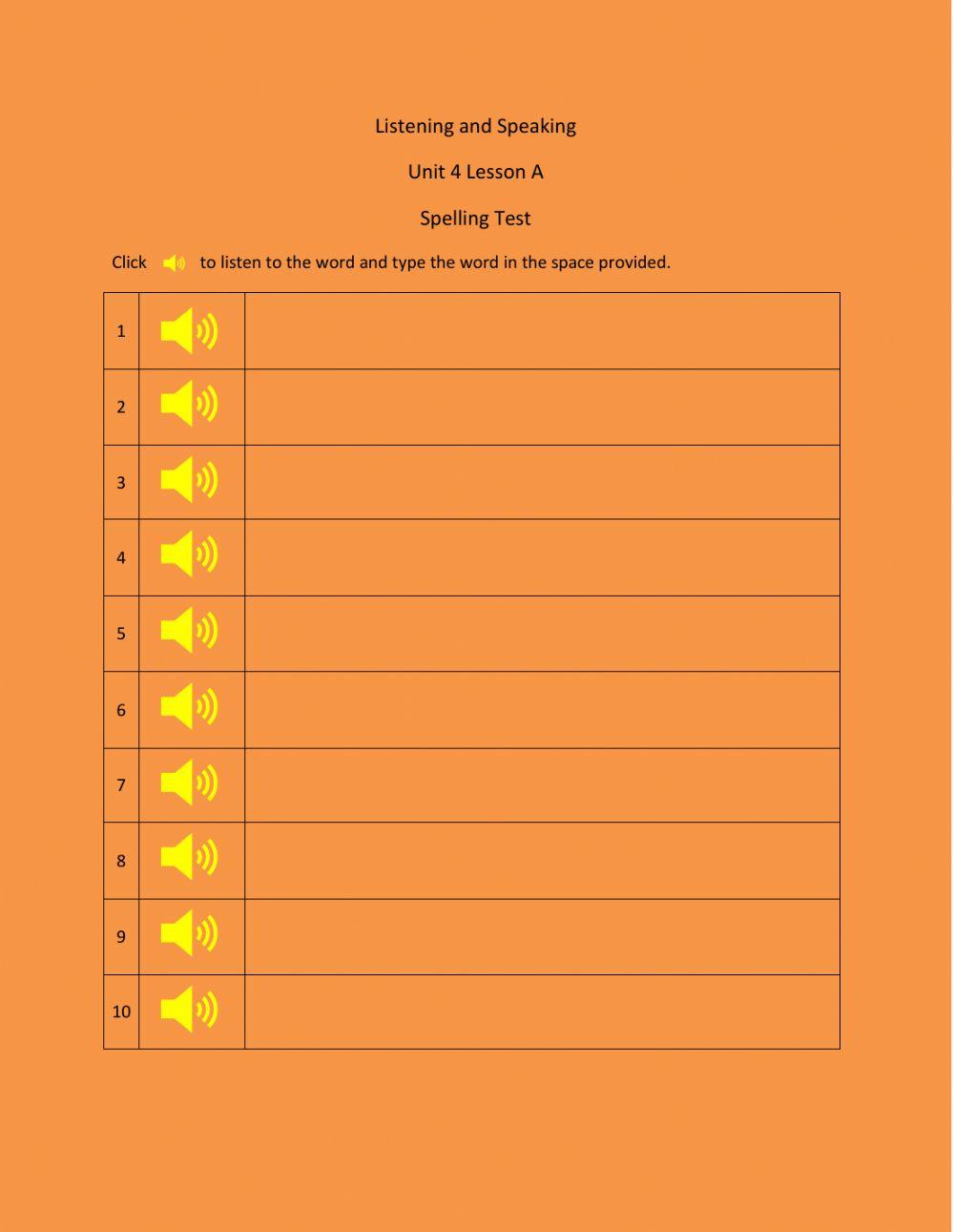 Spelling Test (Dictation)