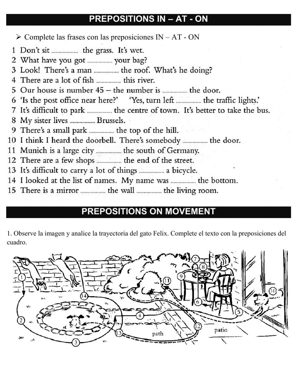 Prepositions (2): IN AT ON and Movement