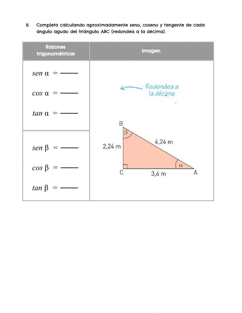 Ficha nº 1: Razones trigonométricas