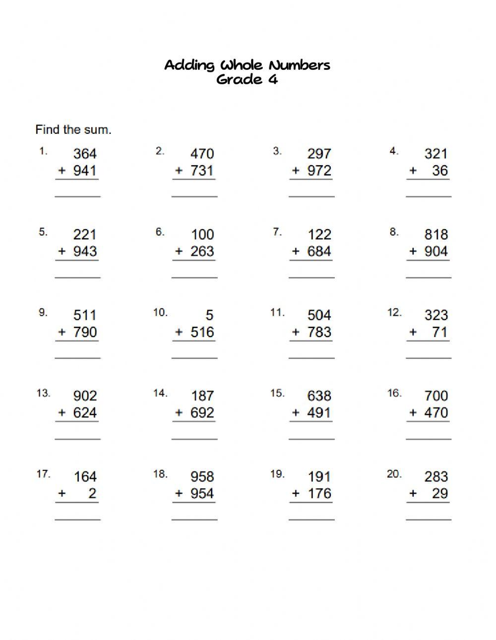 478534-adding-whole-numbers-grade-4-cynthia-smith