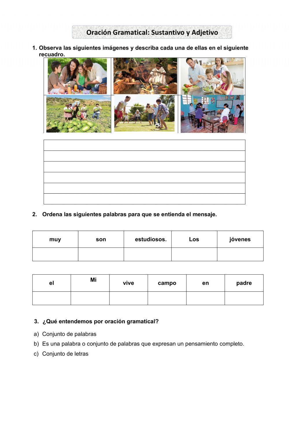 LA ORACIÓN GRAMATICAL 