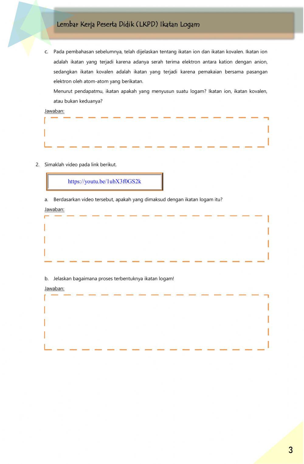 LKPD Materi Ikatan Kimia