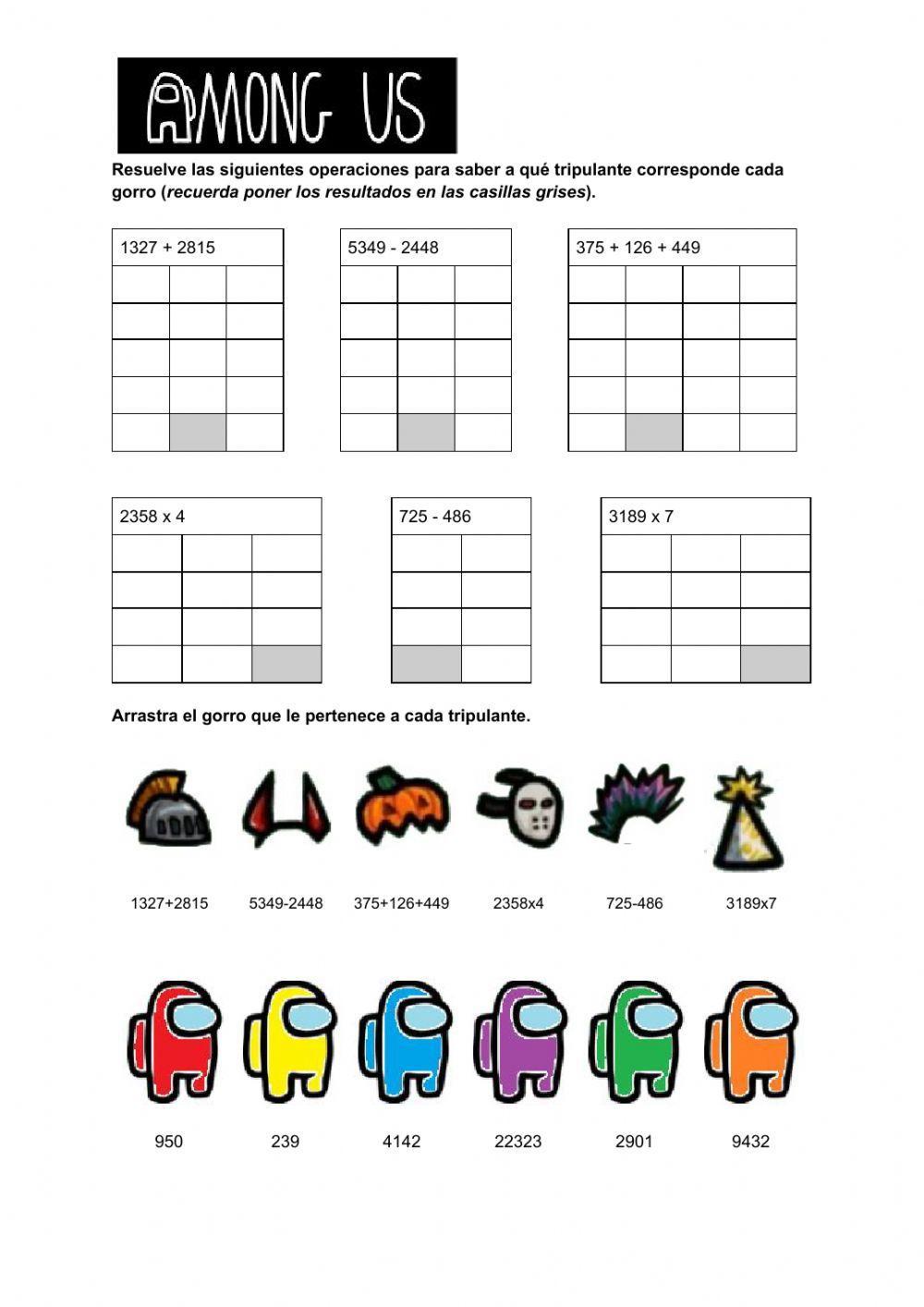 Operaciones con Among Us