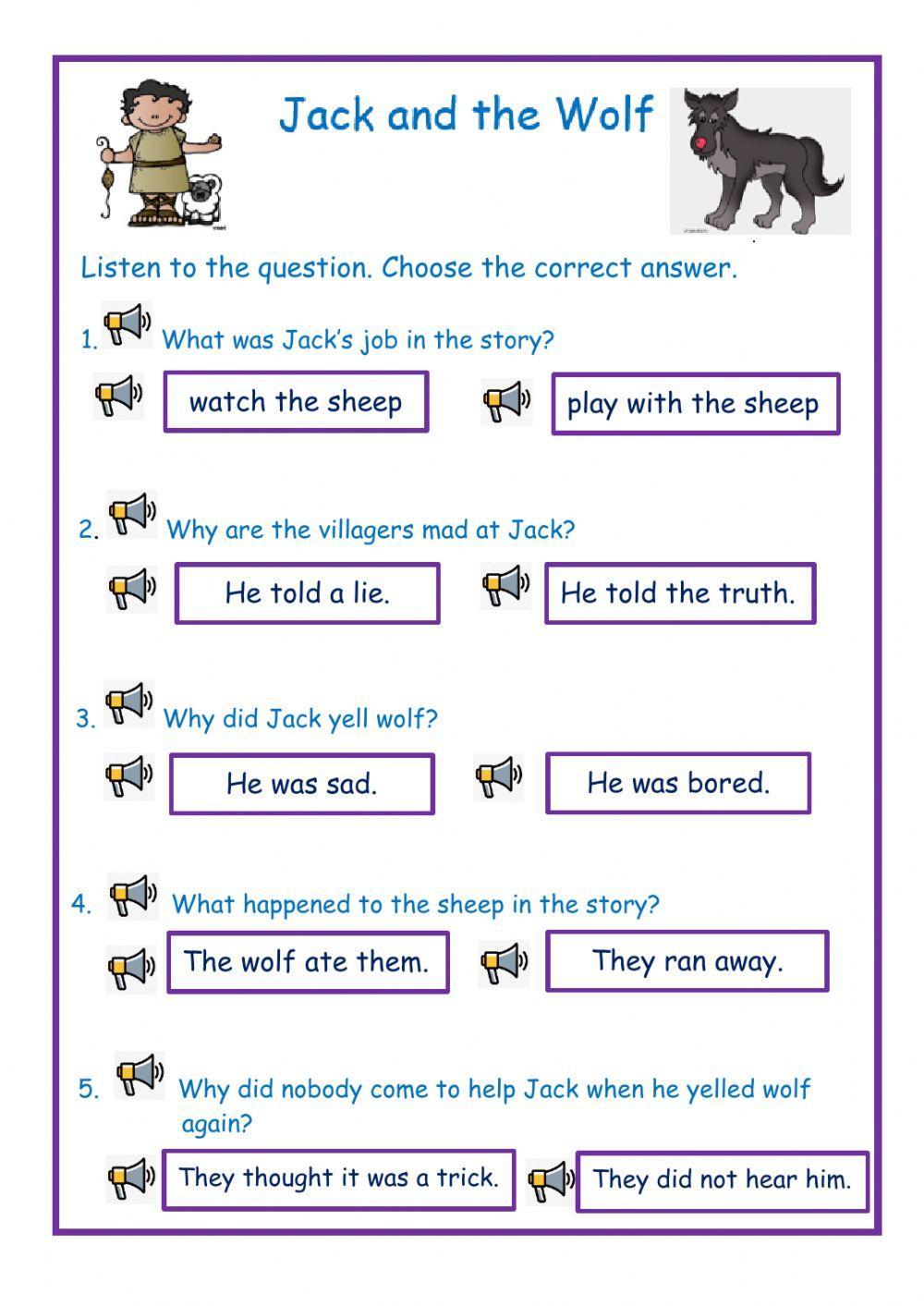 Jack and the Wolf Comprehension Guide