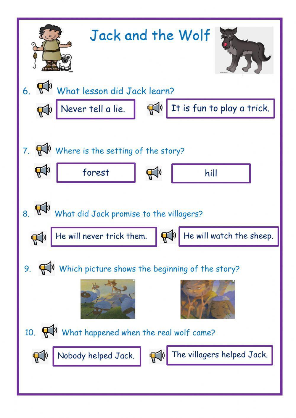 Jack and the Wolf Comprehension Guide