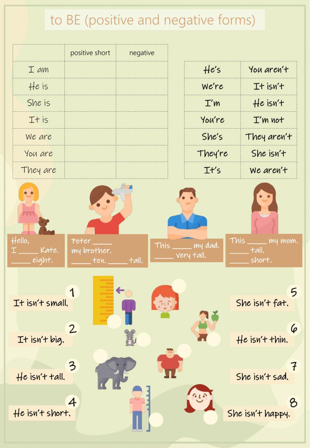 Negative & positive statements worksheet