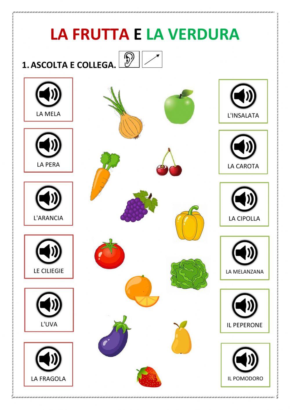 La frutta e la verdura