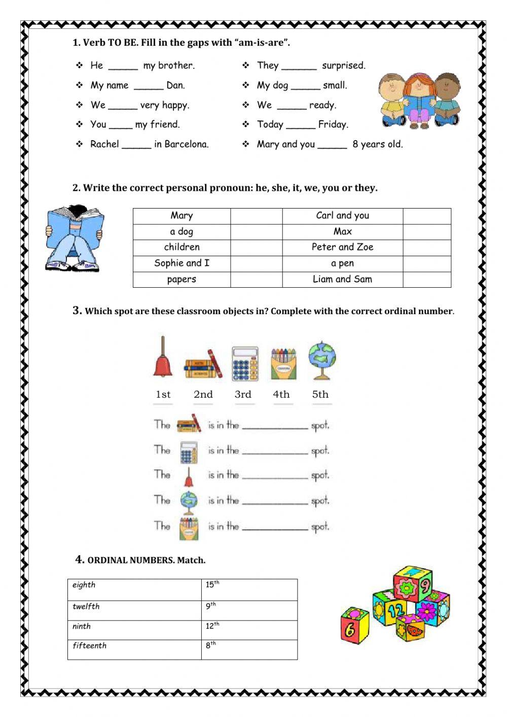 To Be & Ordinal Numbers