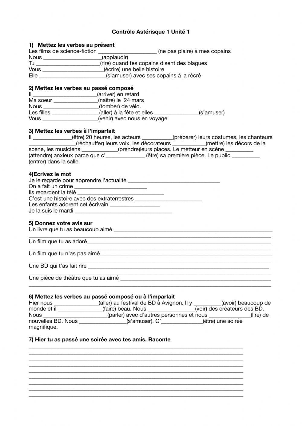 Unité 1 astérisque 2