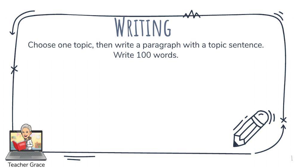 Writing topic sentence