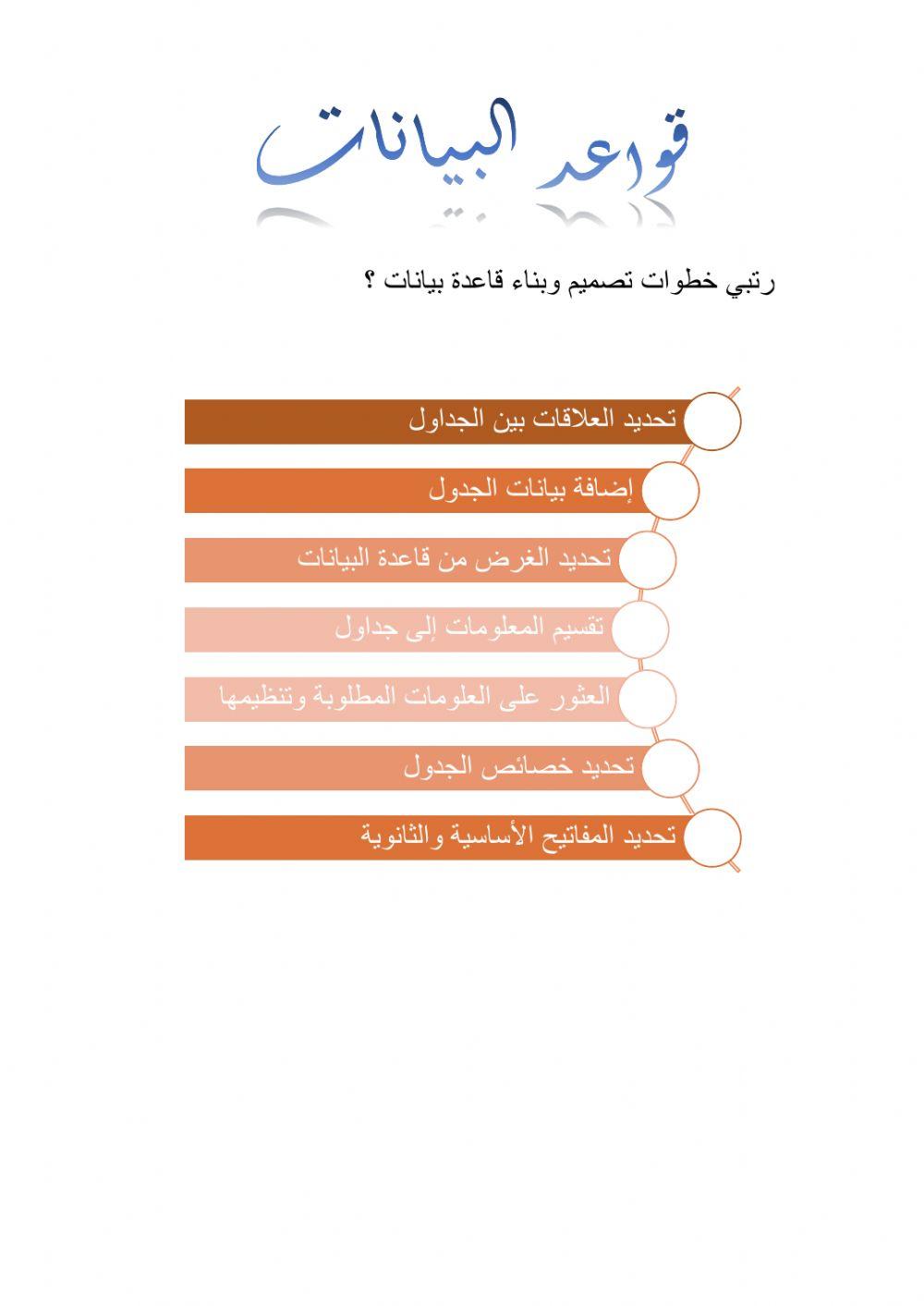 خطوات بناء قواعد البيانات