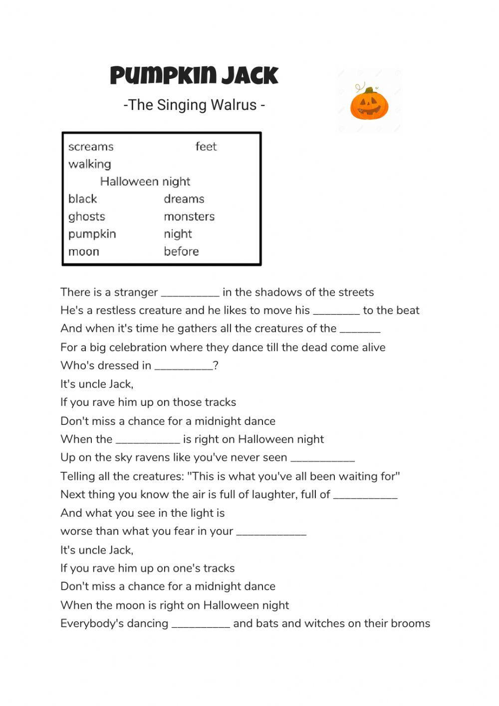 Pumpkin Jack's song