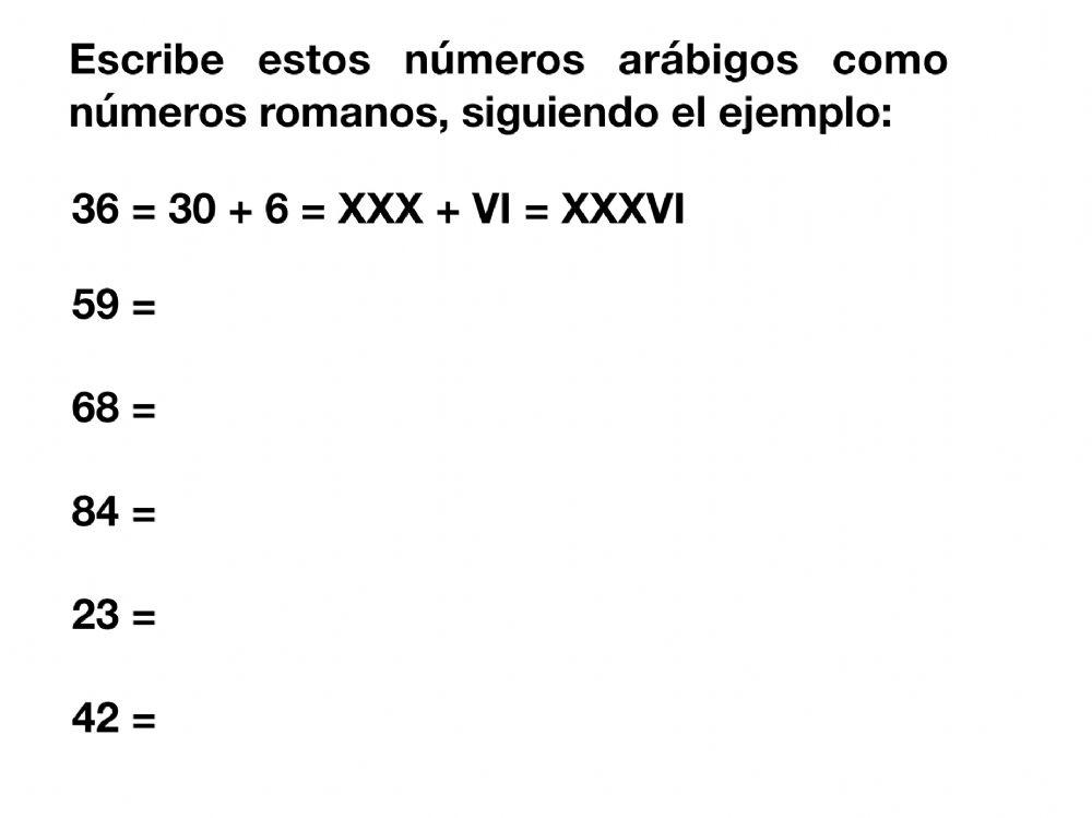 Pasar de Números Arábigos a Números Romanos