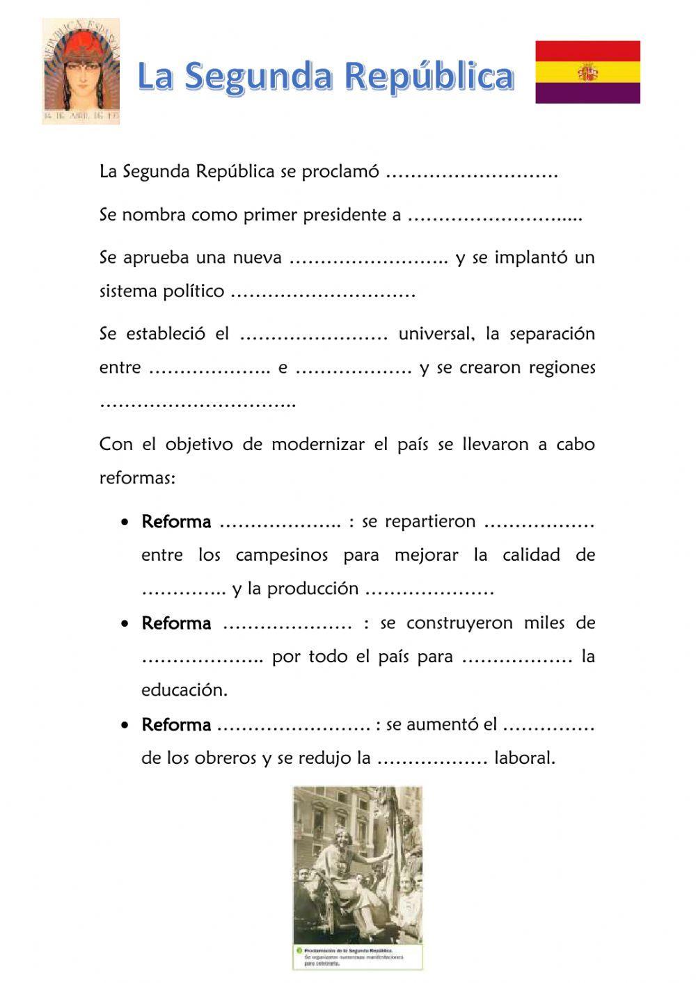 Repaso la segunda república española