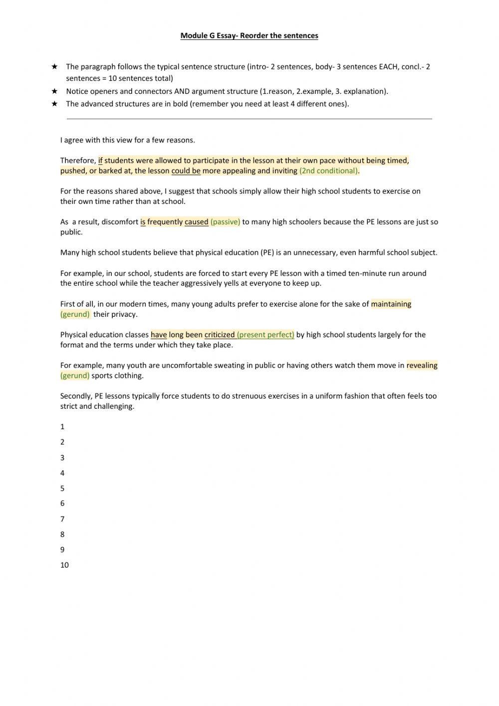 Module G Opinion Essay