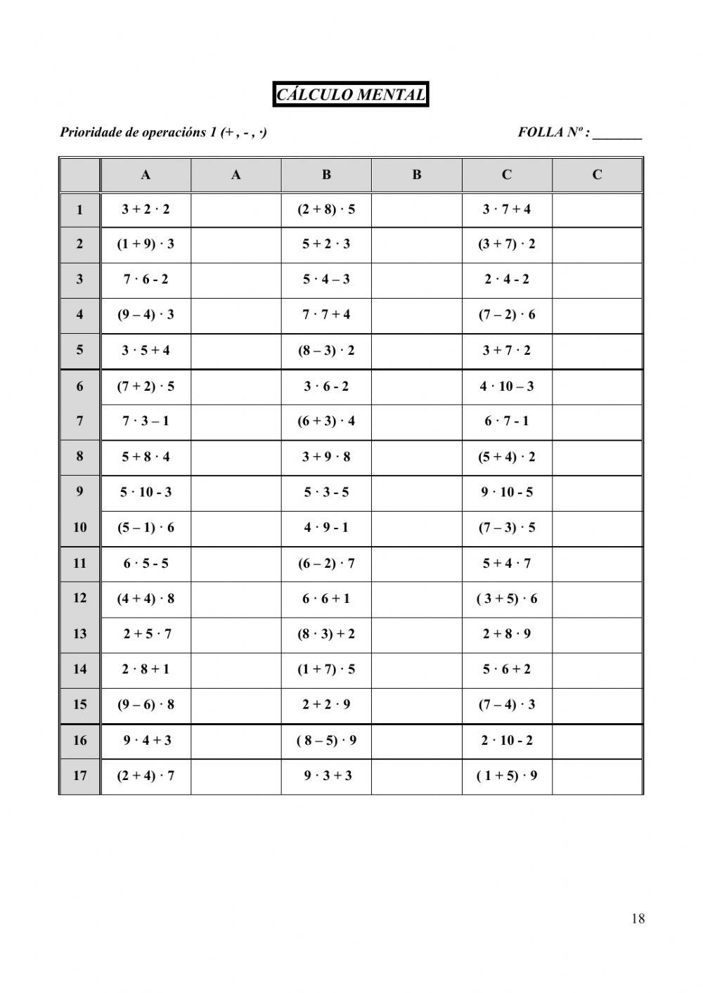 Prioridade das operacións 1