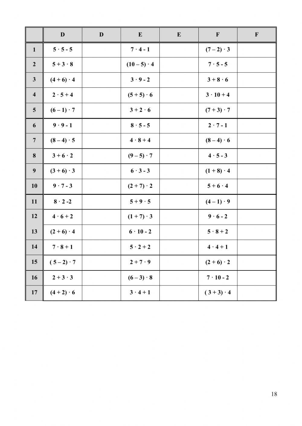 Prioridade das operacións 1