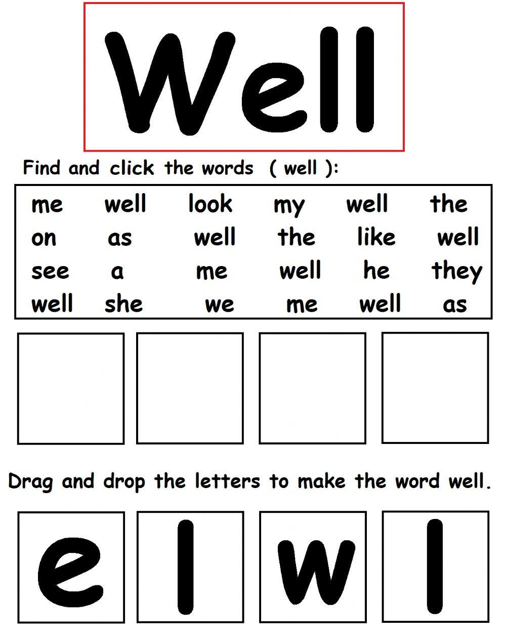 Sight word Well