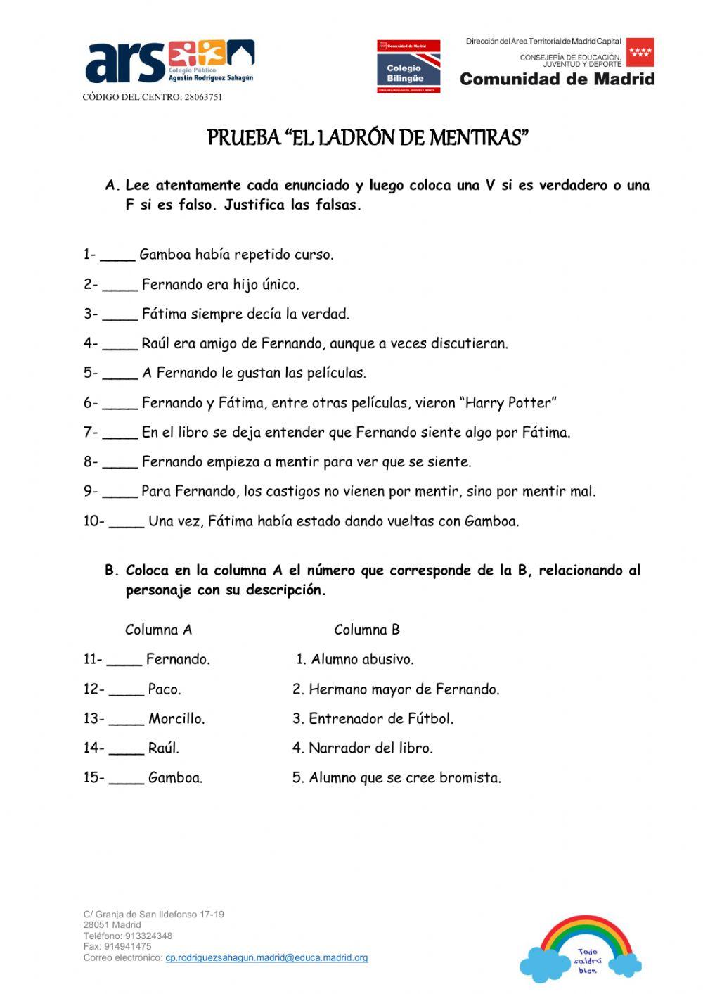 PRUEBA EL LADRÓN DE MENTIRAS