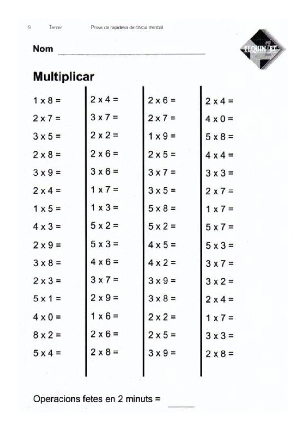 Multiplicacions Quinzet tercer