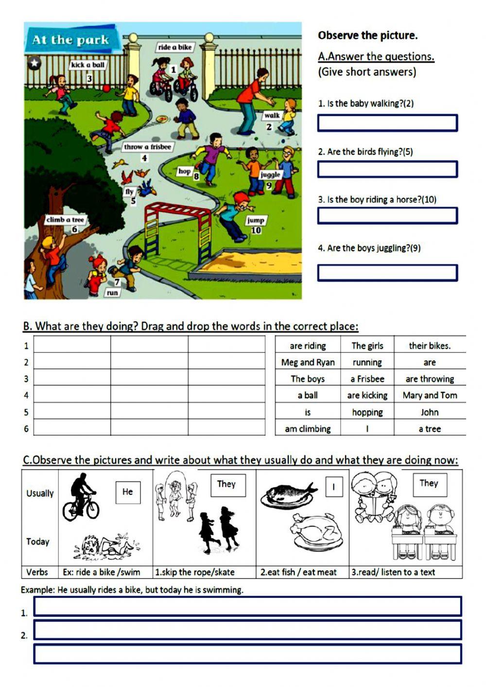 SIMPLE PRESENT AND CONTINUOS TENSE WORKSHEET 1