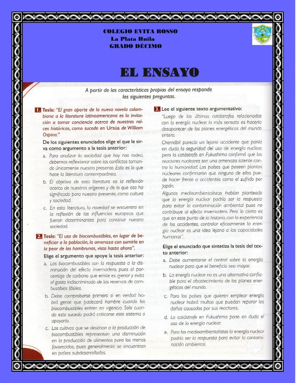El ensayo El ensayo