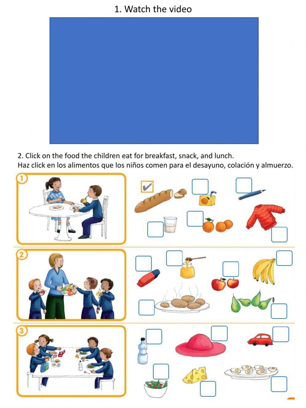 Meals at nursery school