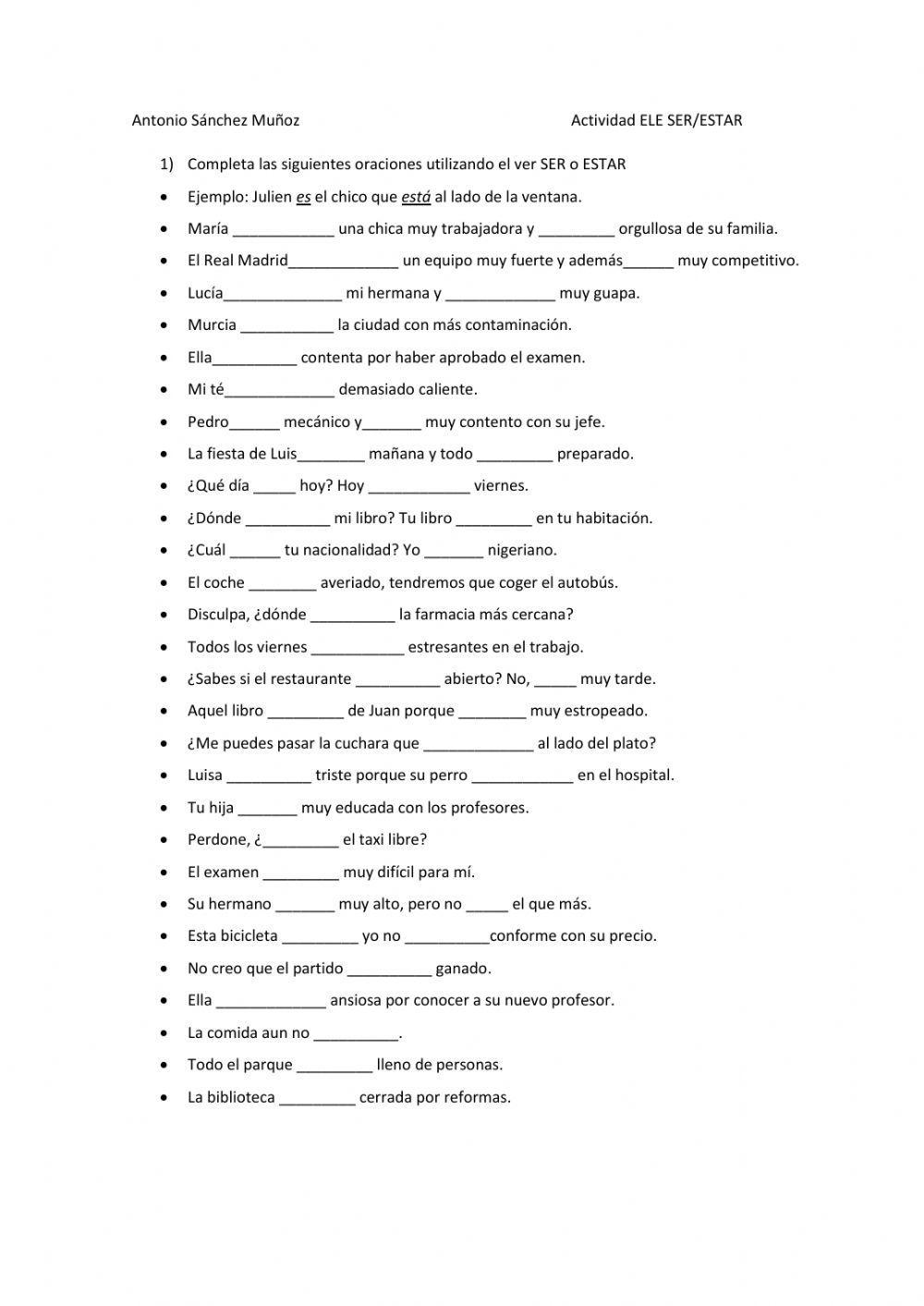 Ser o estar esa es la cuestión