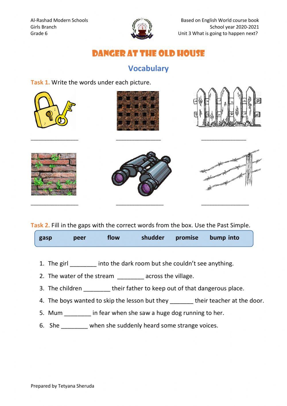 Vocabulary, Mystery Story