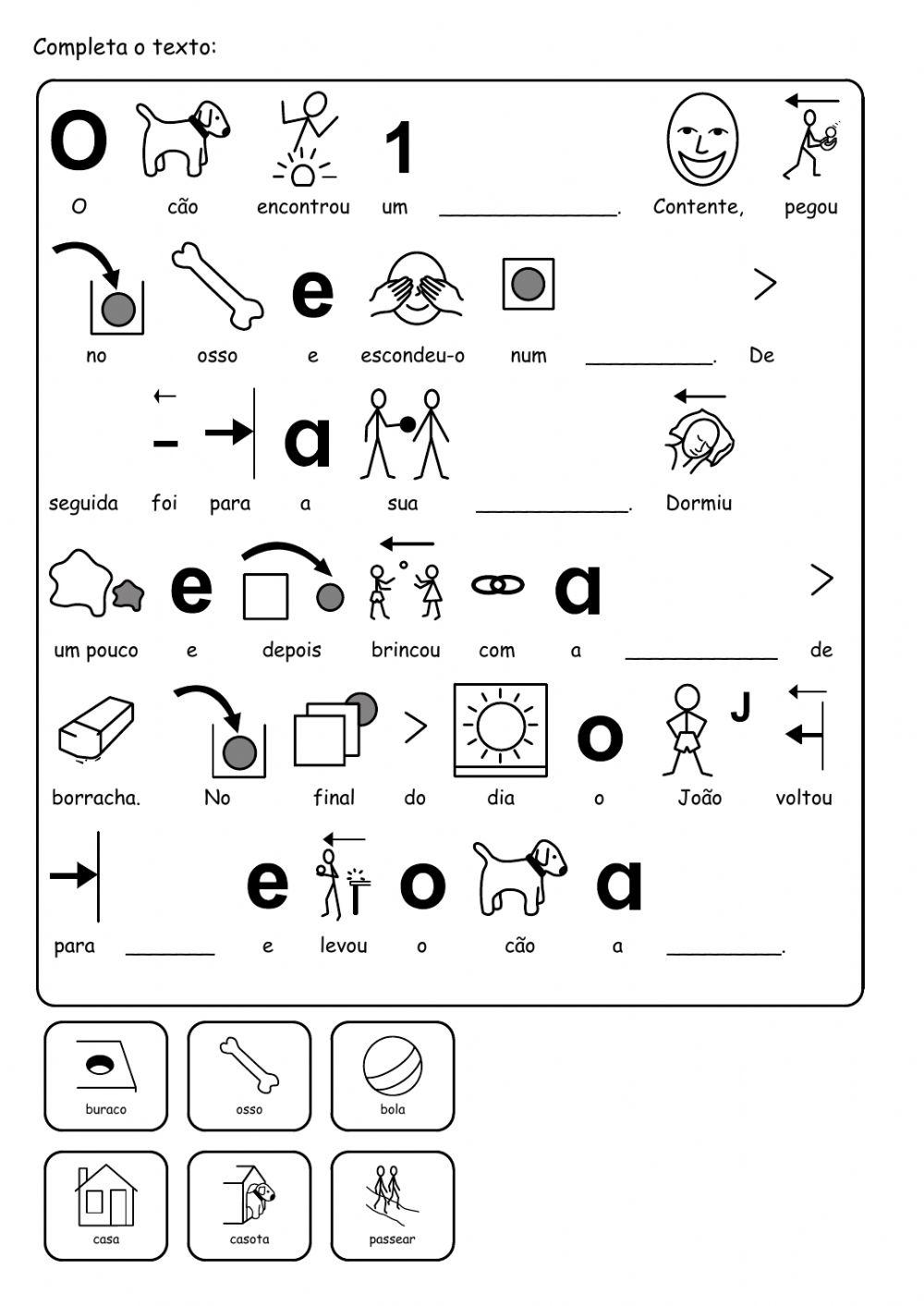 Compreensão de textos lacunas
