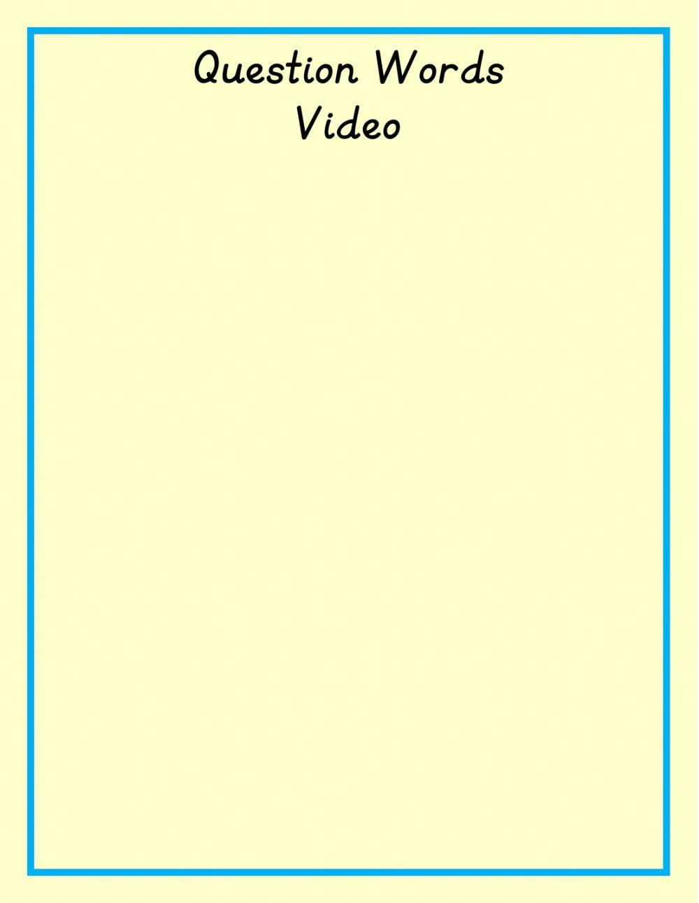 Question Words Video
