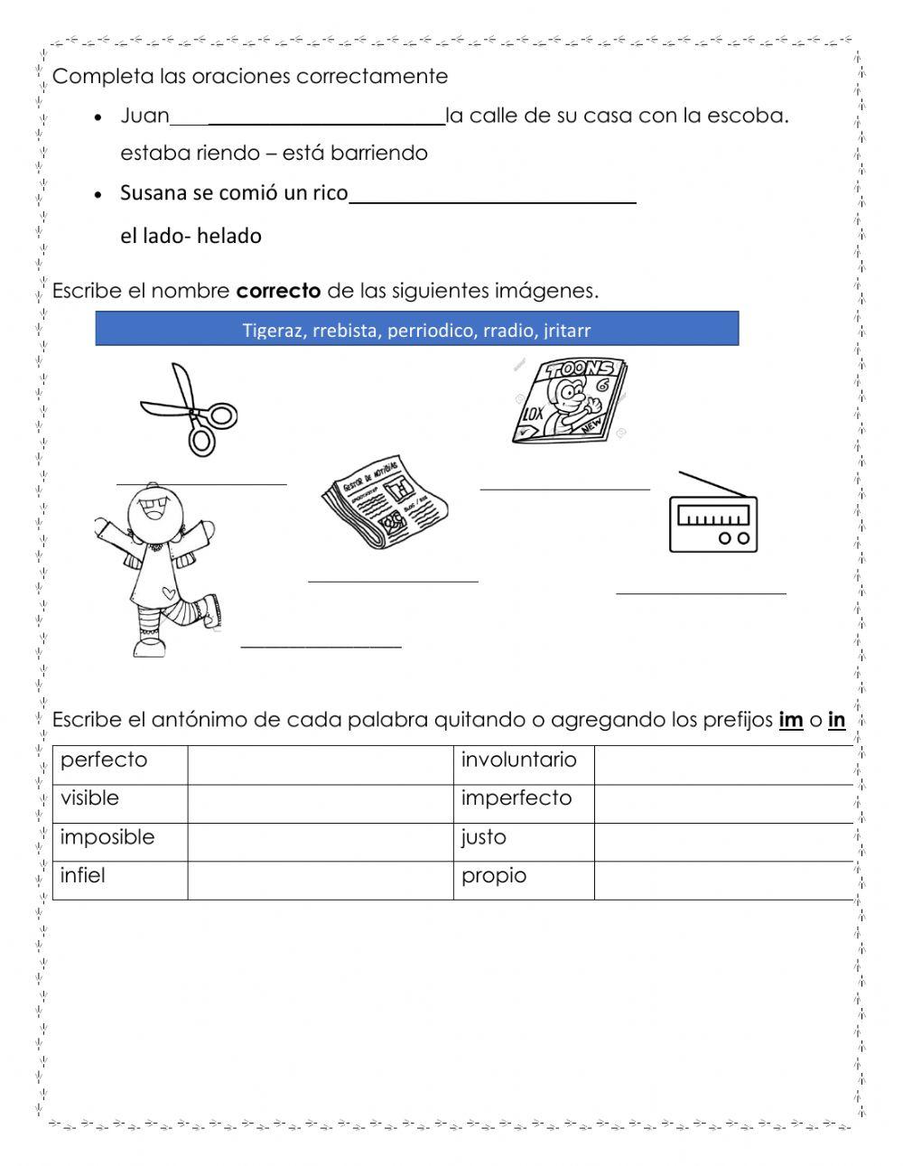 Examen Español 1er Trimestre