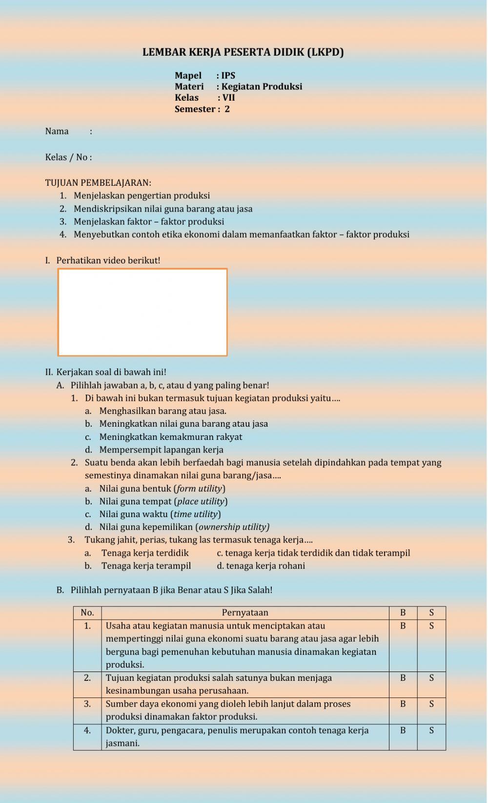 LKPD Kegiatan Produksi