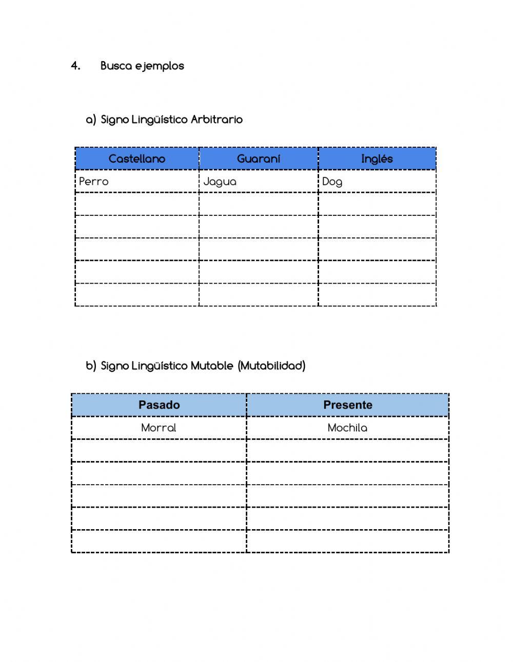 Actividad - Signos linguisticos