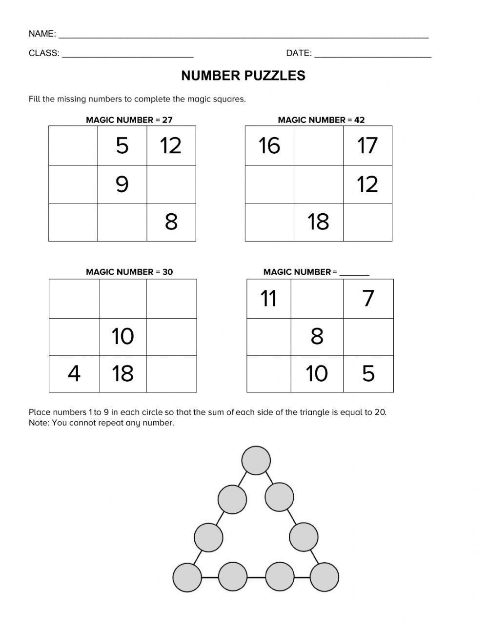 Number Puzzles