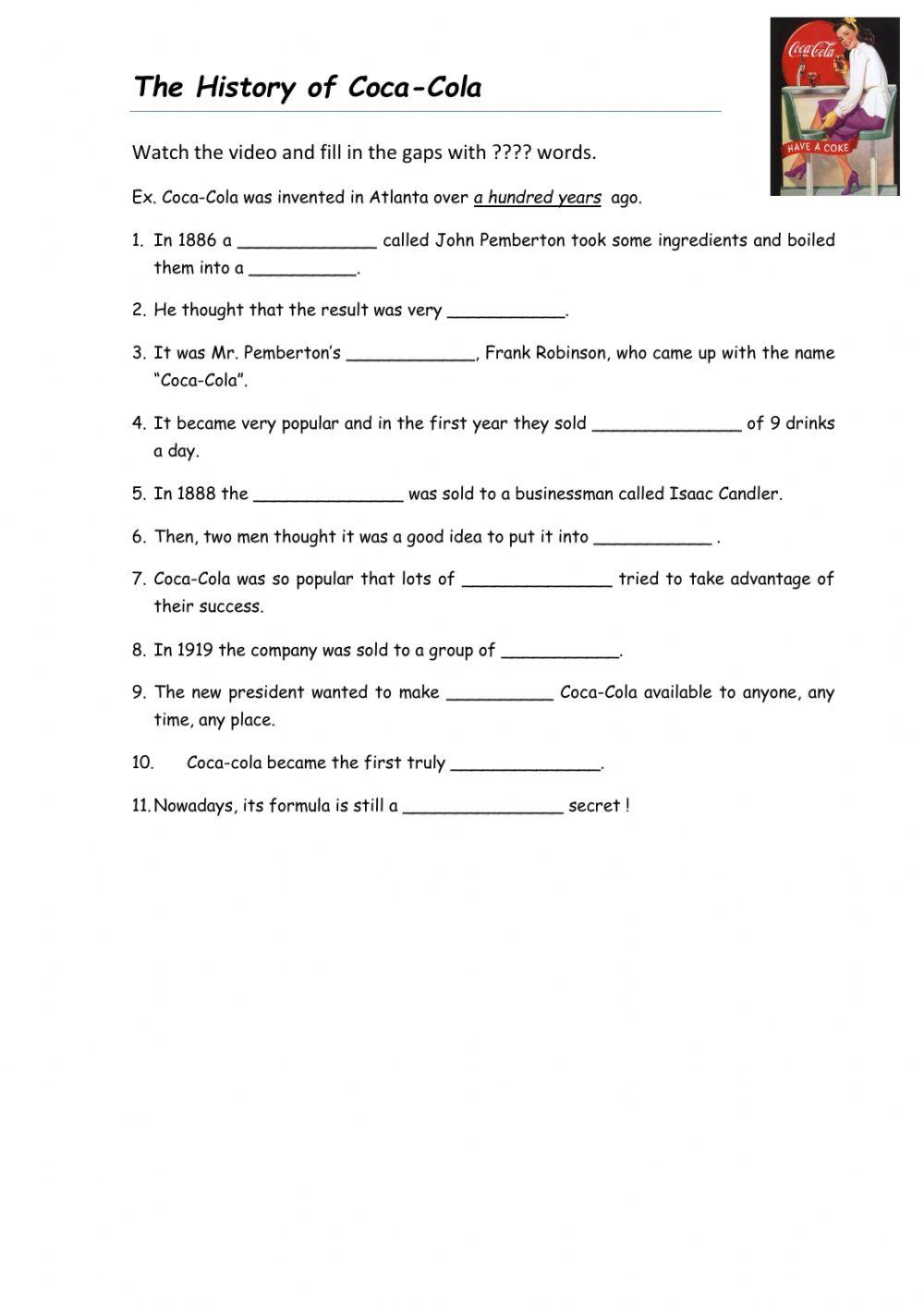 The history of cocacola