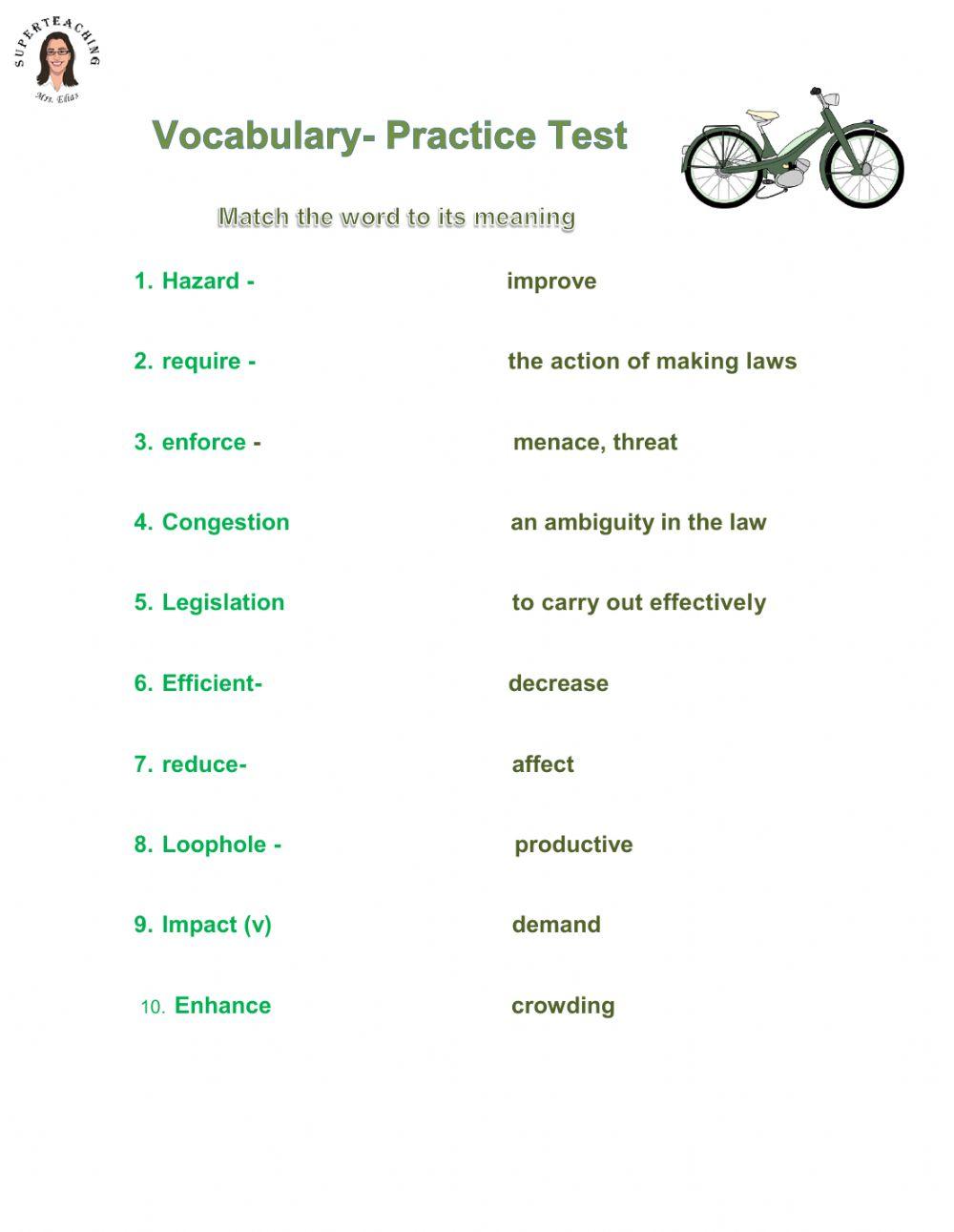Practice test E- E bikes