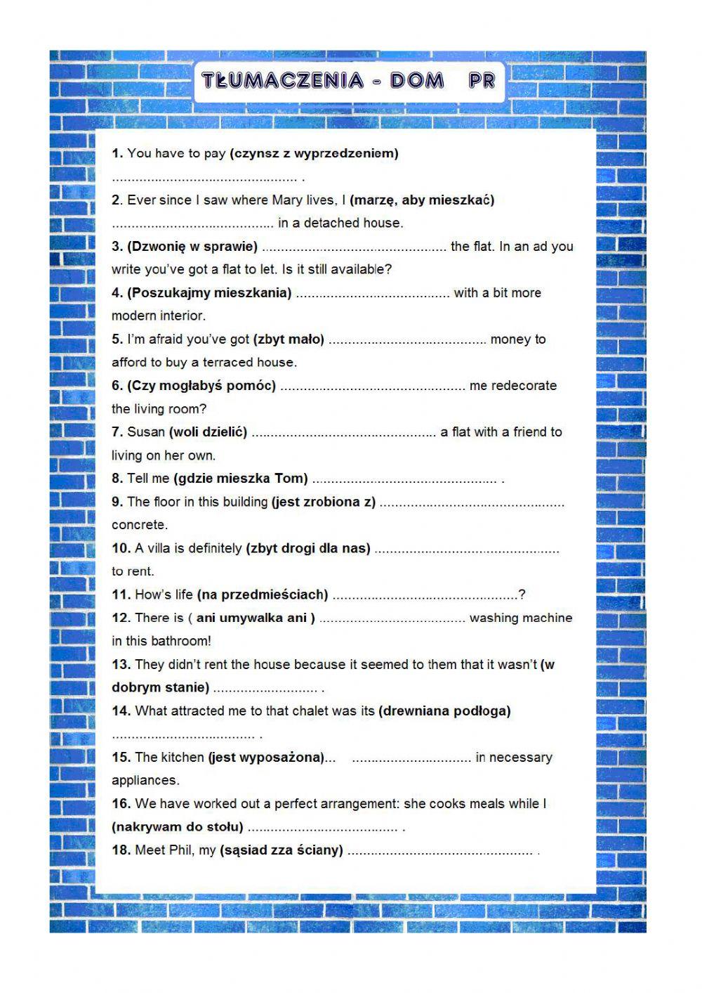 House tłumaczenia PR