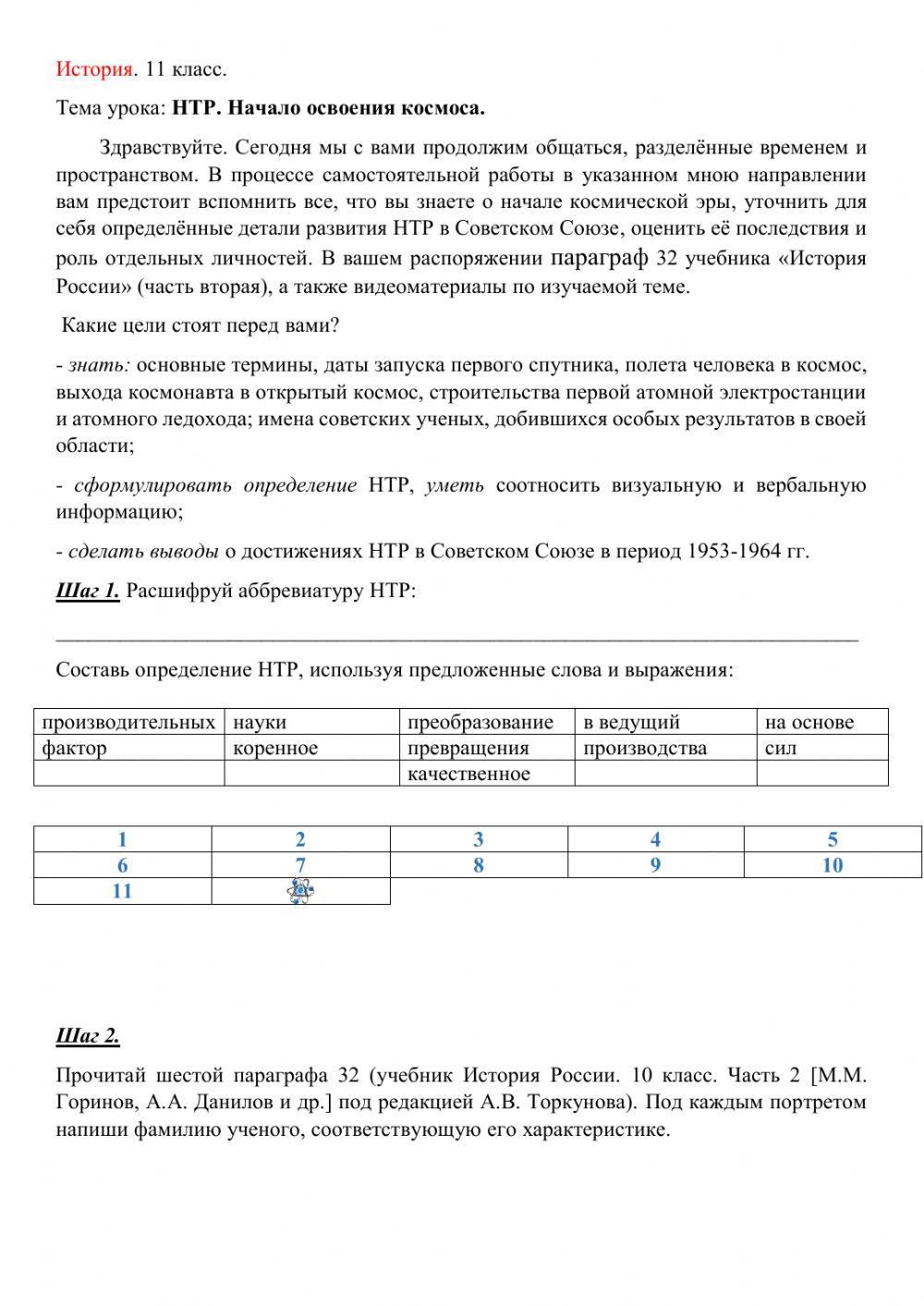 НТР в СССР в 1950-60-е годы