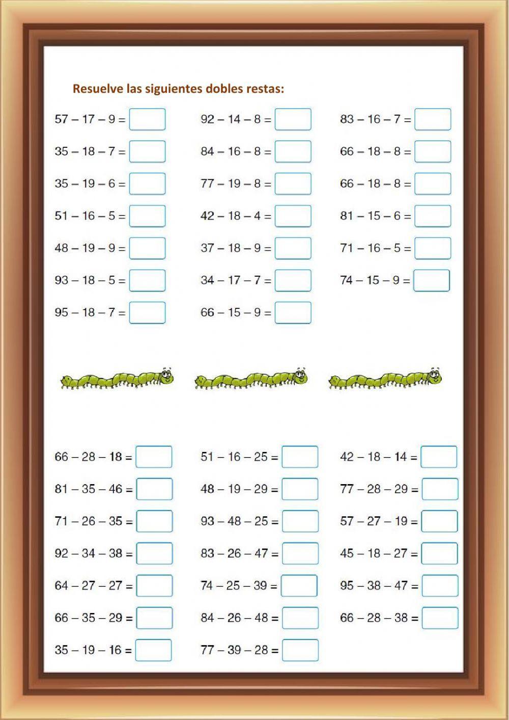 Cálculo Mental 31 (Dobles restas 4)