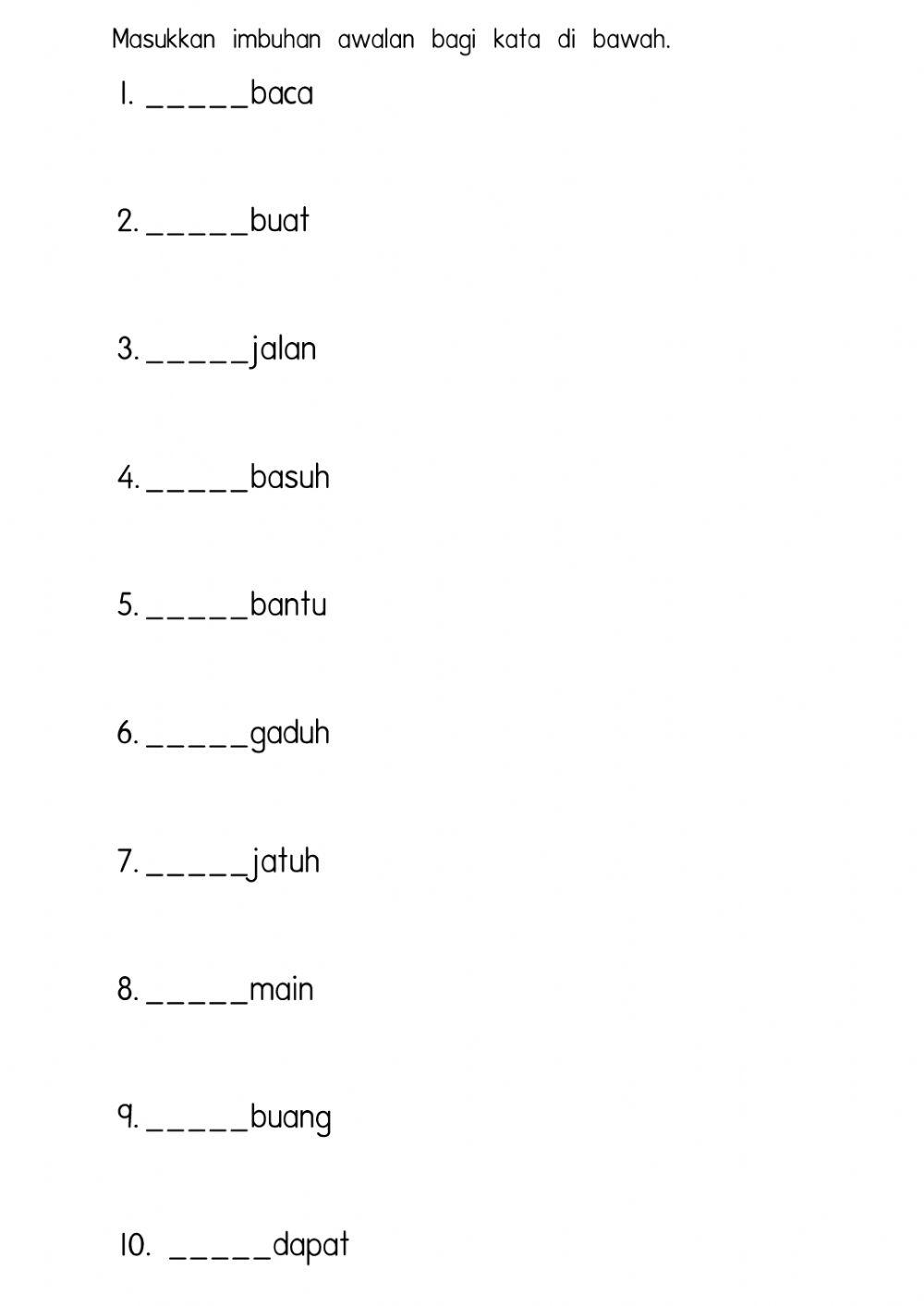 Perkatan imbuhan awalan