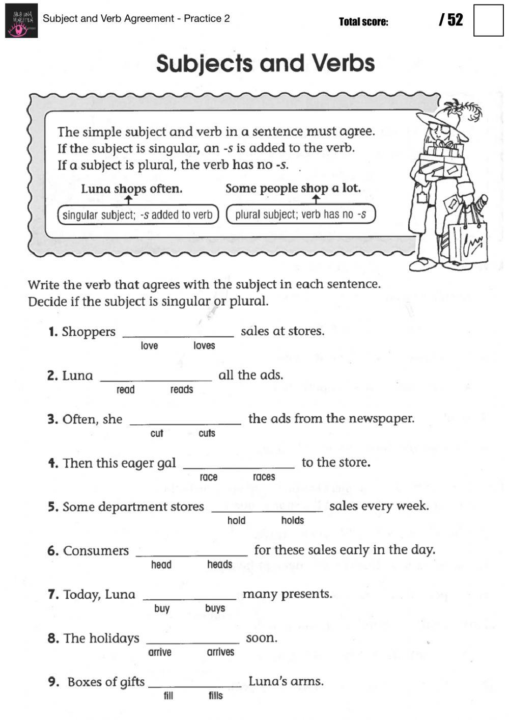 Subject and Verb Agreement - Practice 2