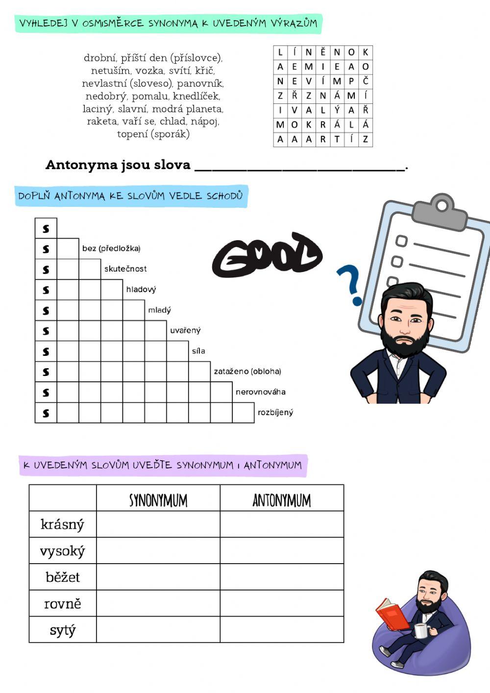 Synonyma, antonyma, homonyma