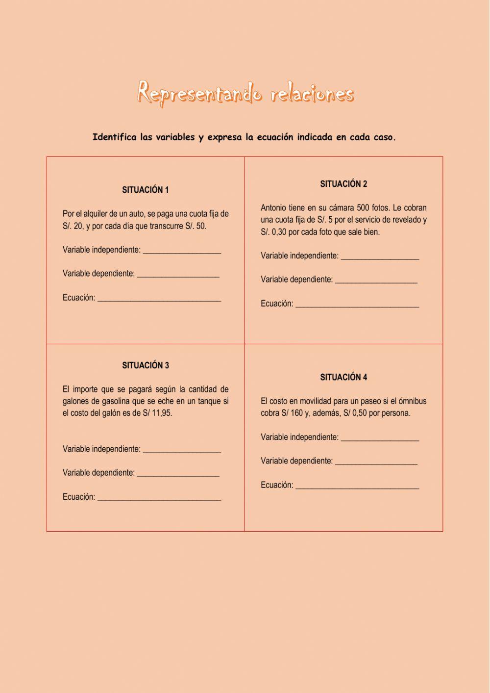 Representando relaciones