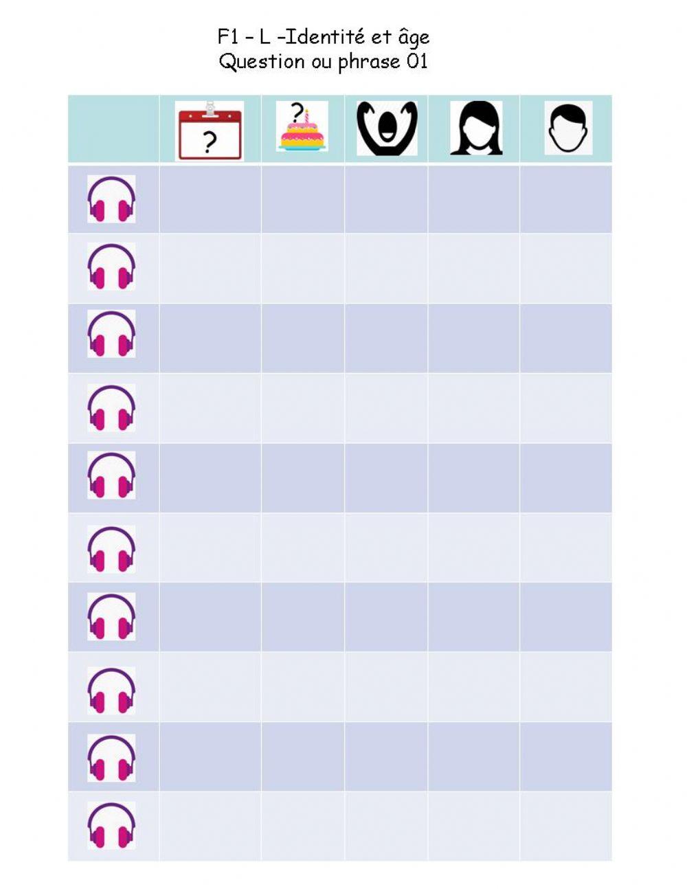 F1 - L - Identité et âge - Questions et réponses 01